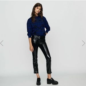 MAJE xs Patent Cigarette Skai Pant NWT